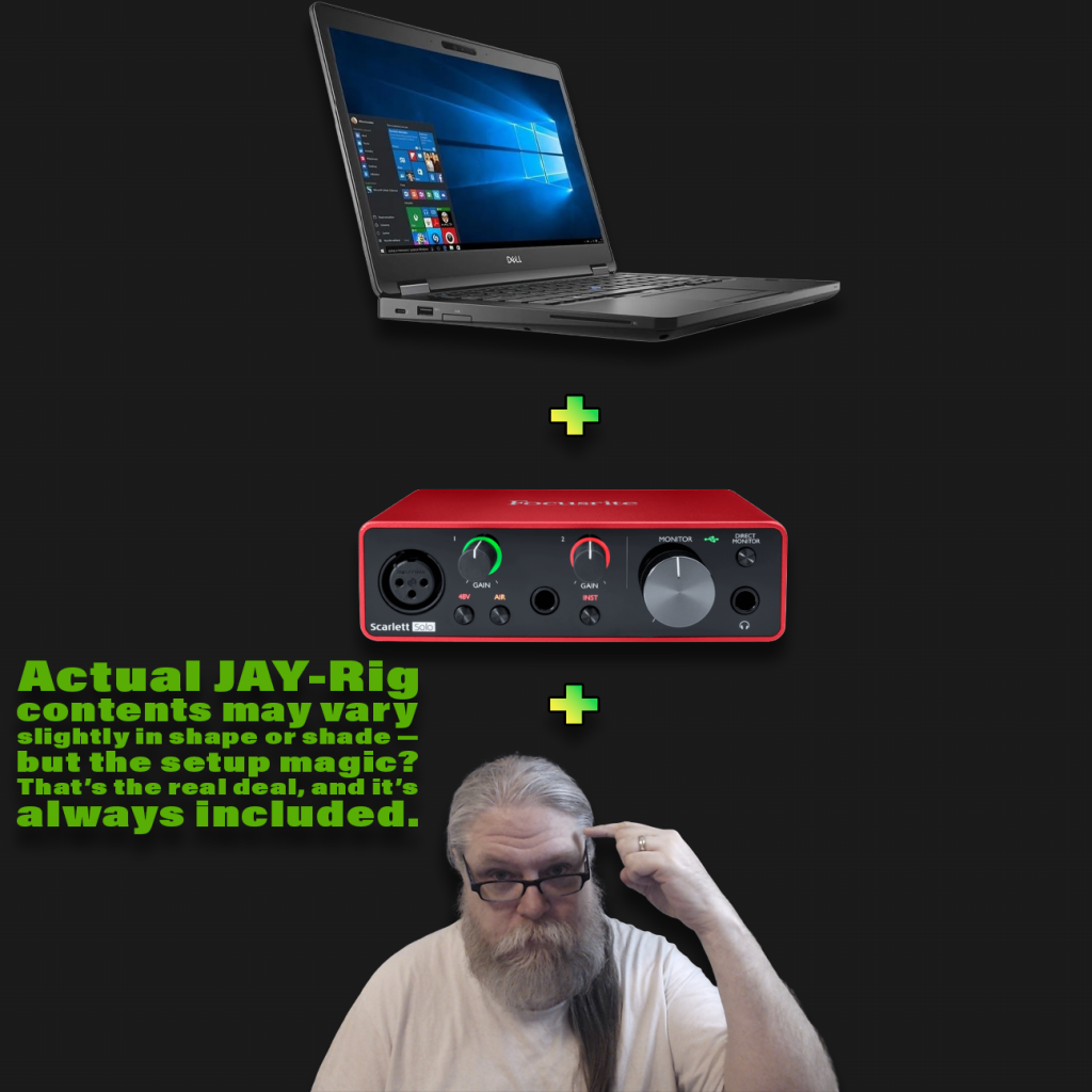 Mockup of Laptop, Audio Interface, and Ubie